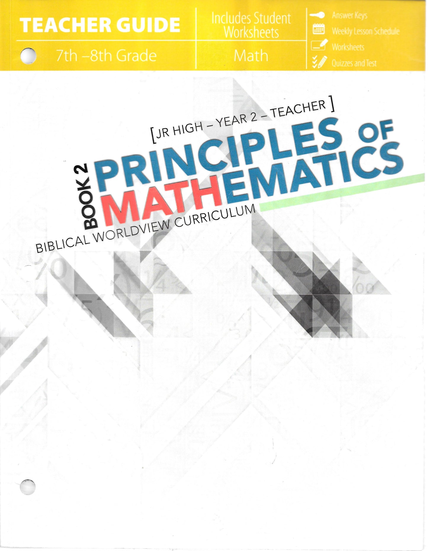 MasterBooks Principles of Mathematics Book 2 Teacher Guide