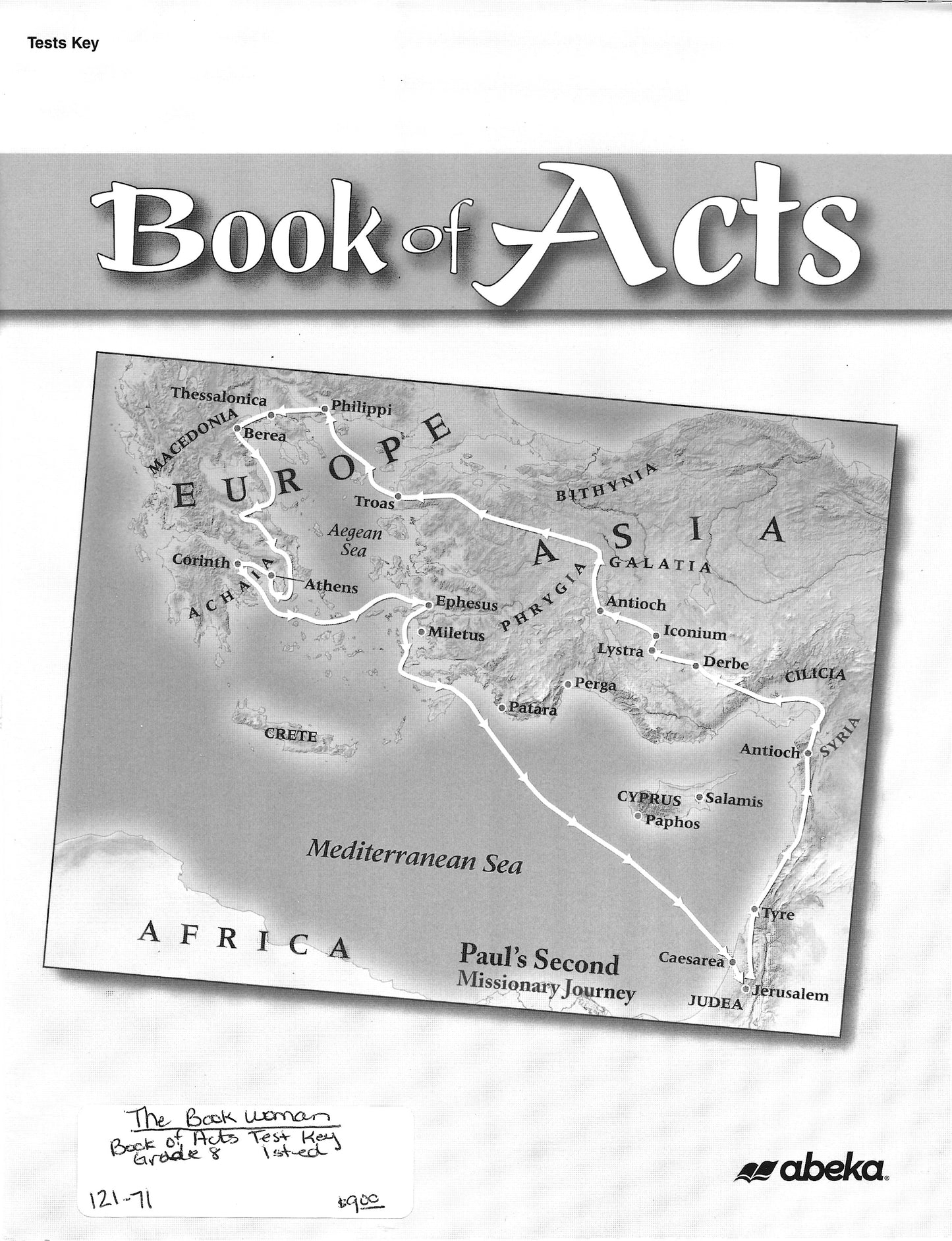 Book of Acts Tests Key Abeka