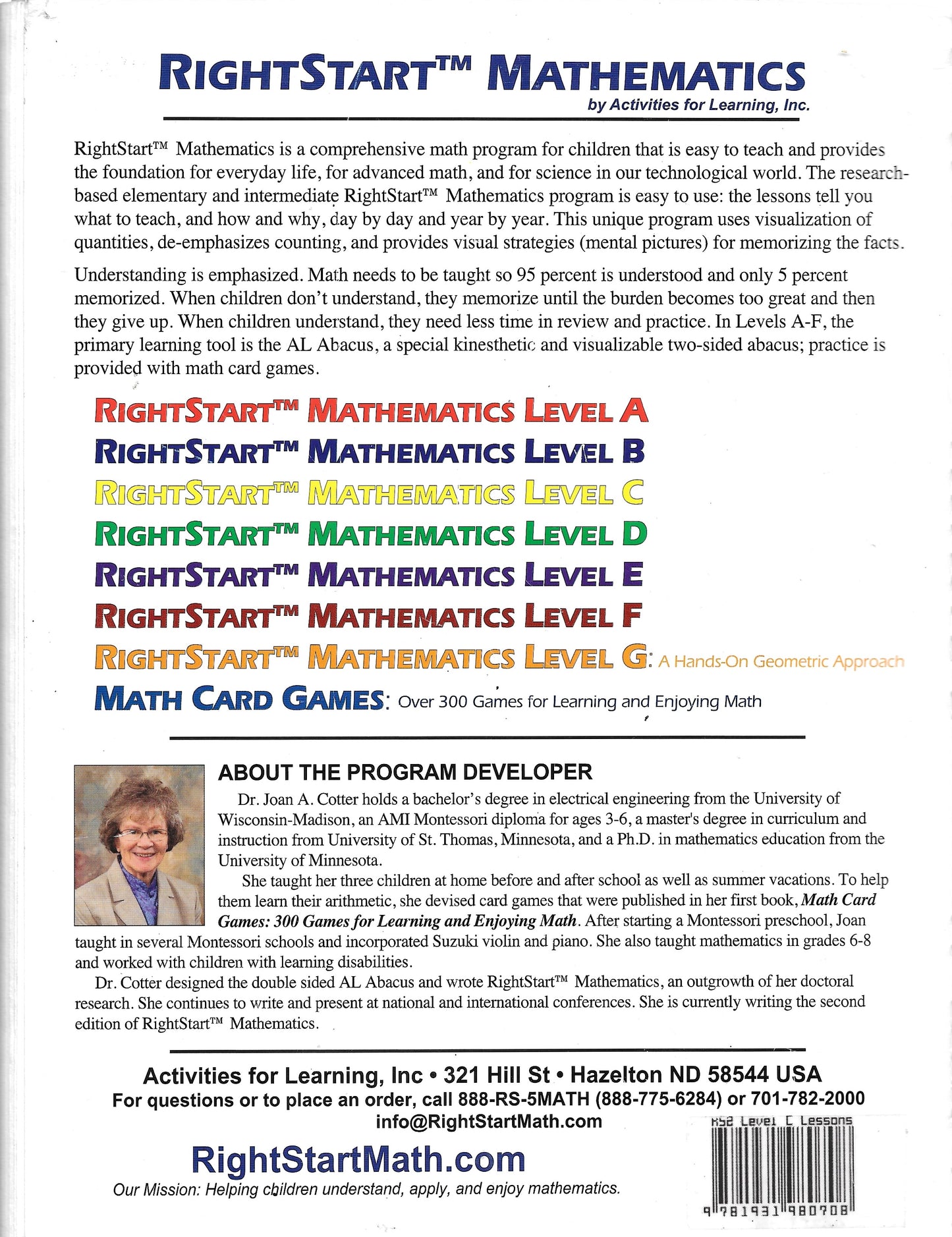 Right Start Mathematics Level C Lessons & Transitions Worksheets