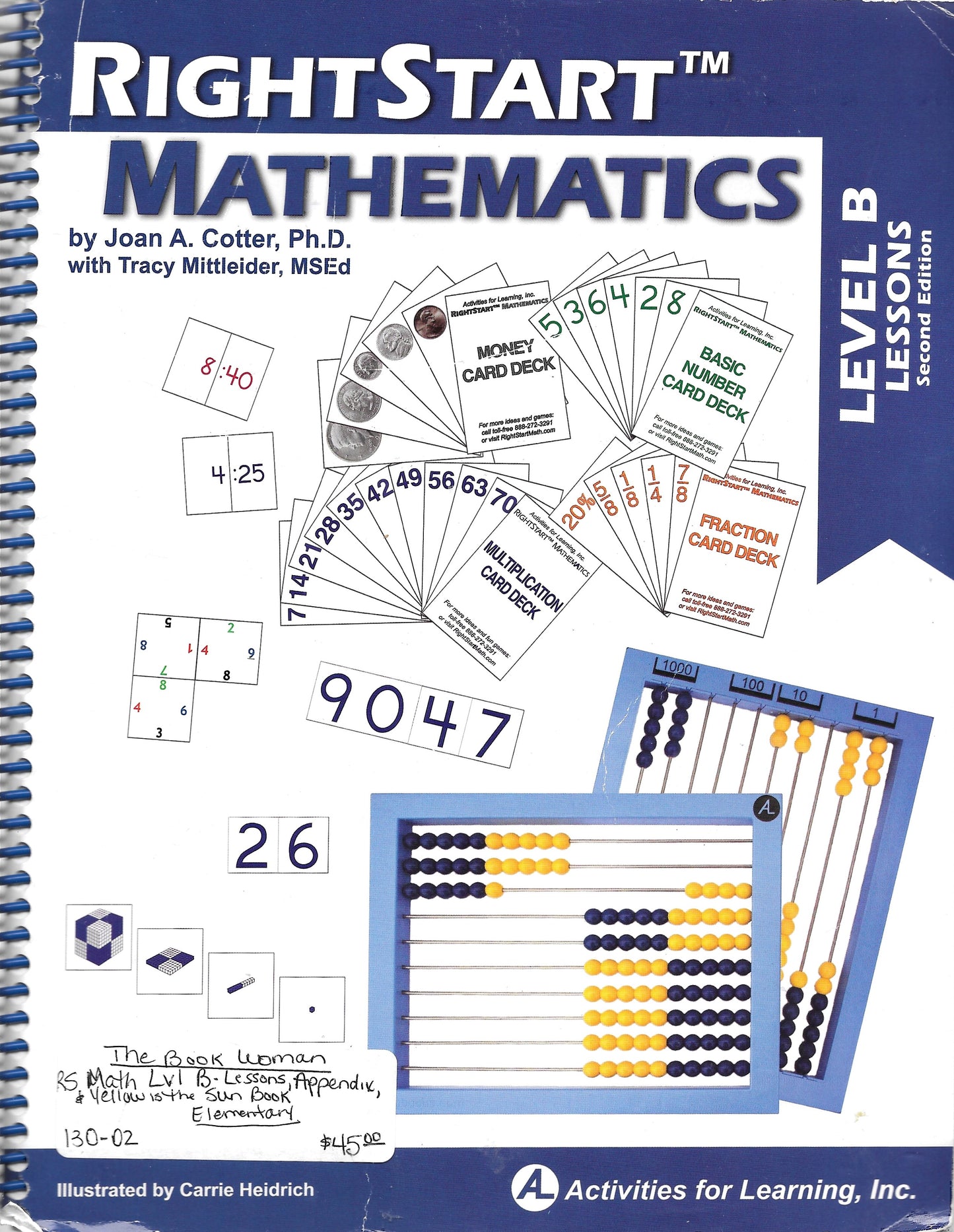 Right Start Mathematics Level B Lessons, Appendix, & Yellow is the Sun Book