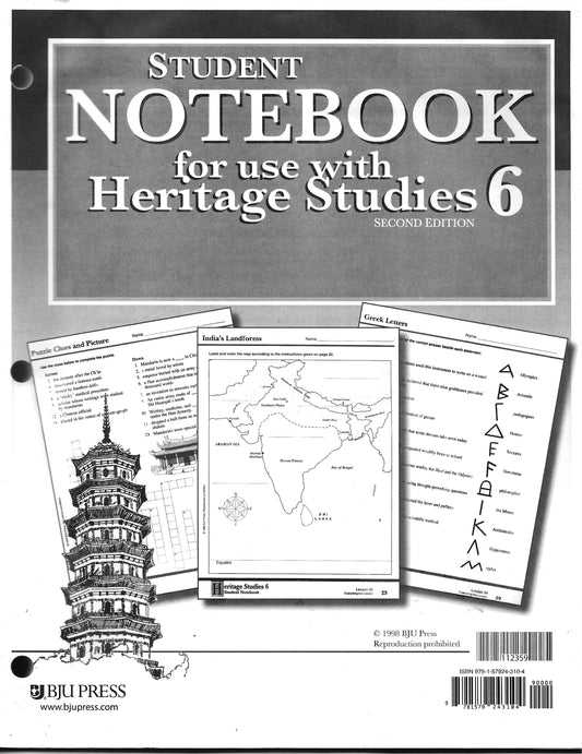 bju Heritage Studies 6 Student Notebook