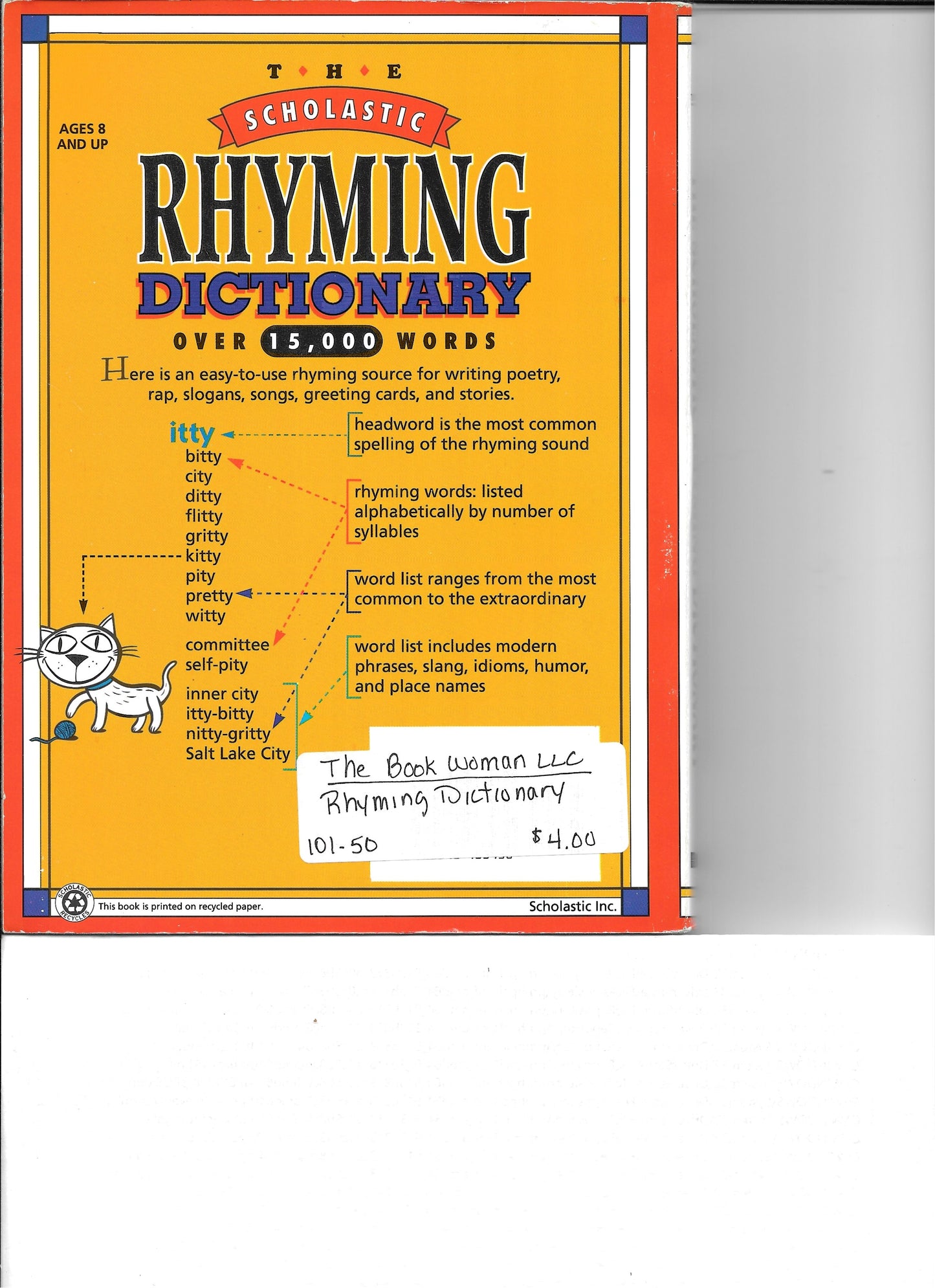 Scholastic Rhyming Dictionary over 15,000 words