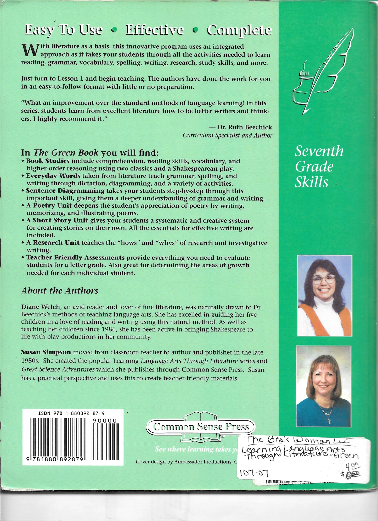 Learning Language Arts through Literature The Green Book Teacher Book