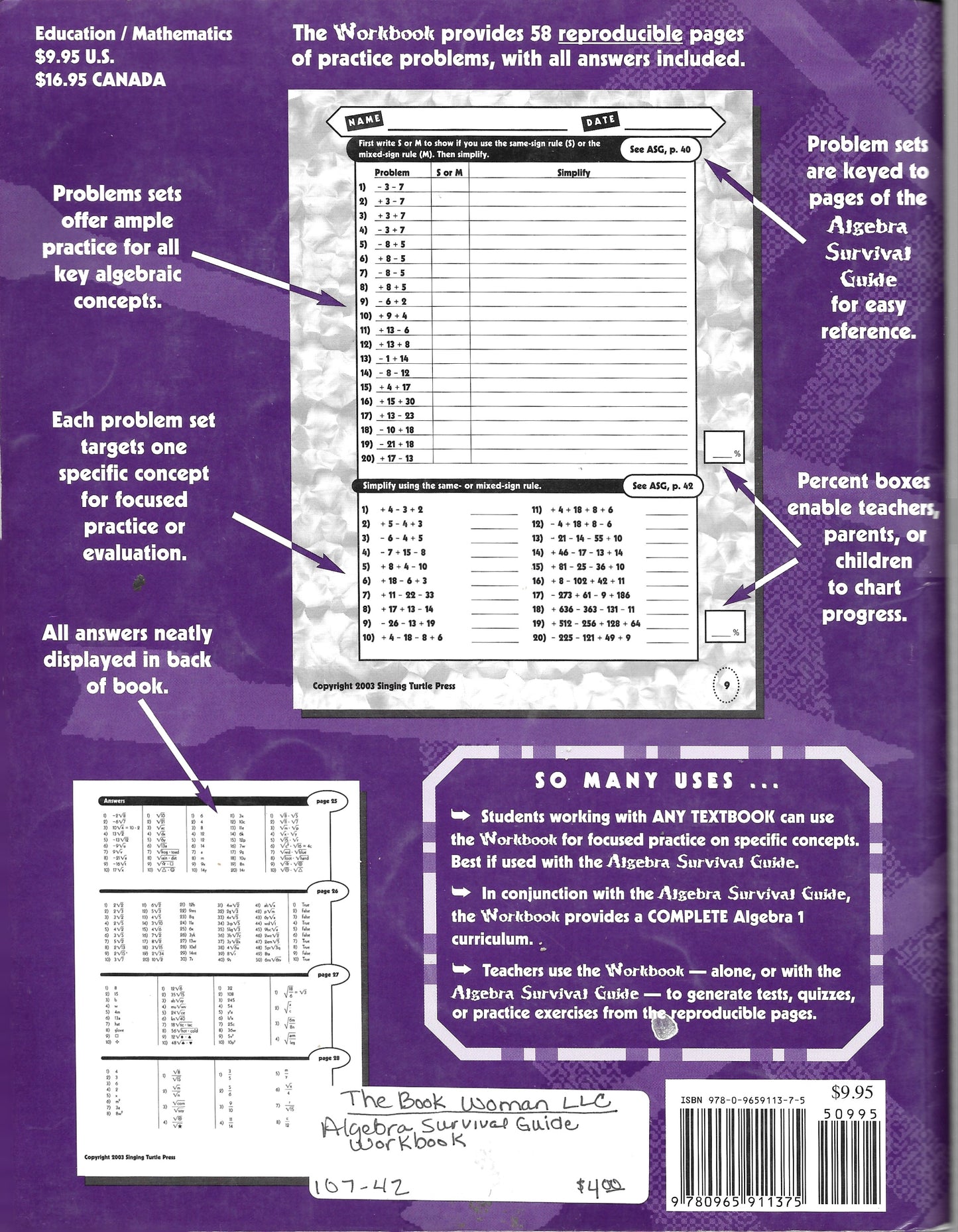 Algebra Survival Guide Workbook