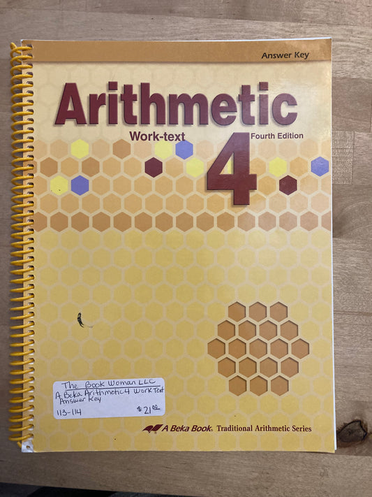 Abeka. Arithmetic 4 Work-text answer Key