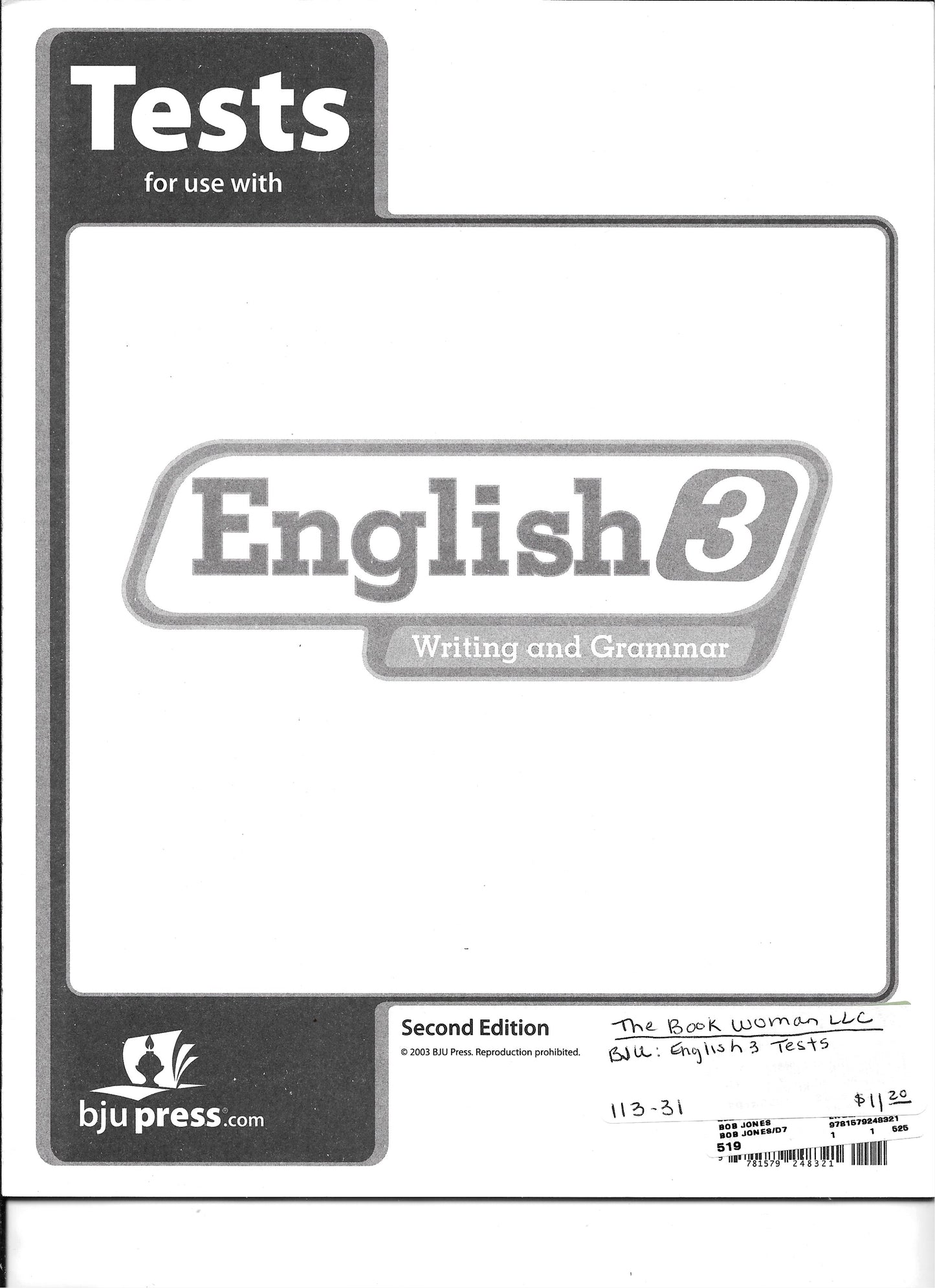 bju English 6 Writing & Grammar Tests