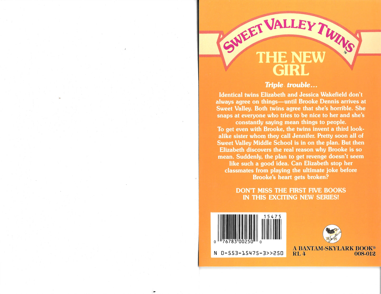 Sweet Valley Twins #6 The New Girl