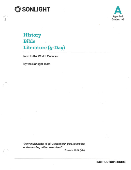 Sonlight History, Bible, Literature Instructor's Guide 4 day